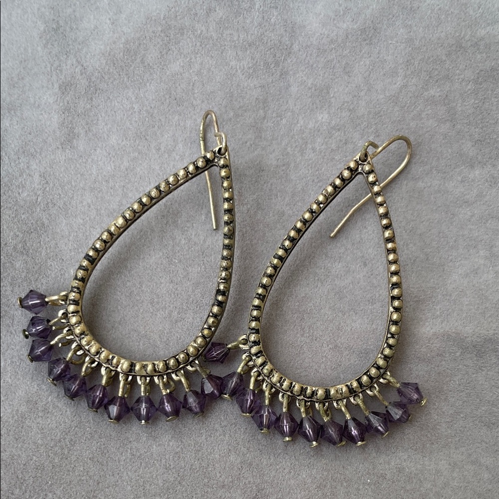 Elegant Purple Teardrop Earrings